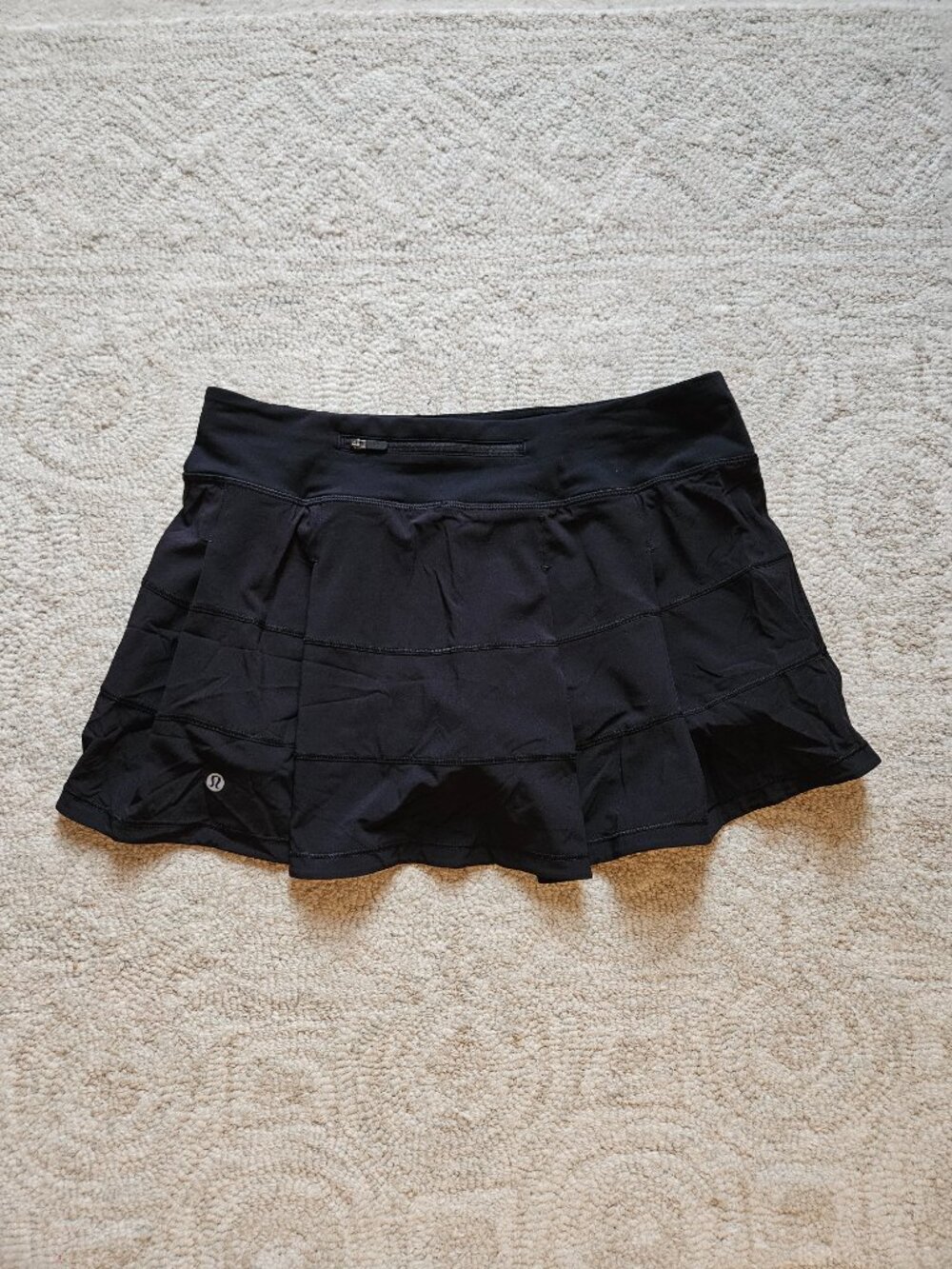 Lululemon Pace Rival Skirt Skort Black 8 13" Workout Running Tennis Activewear